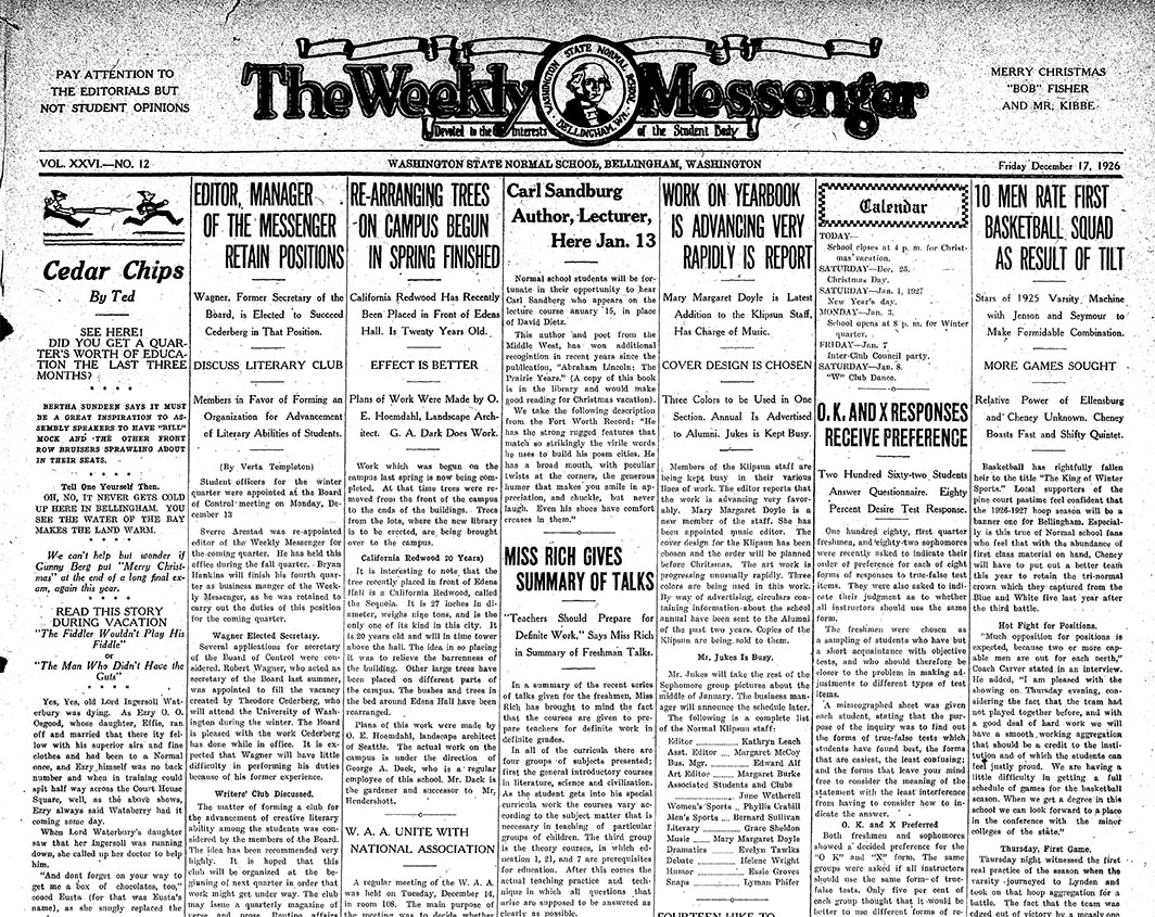 1926 newspaper page