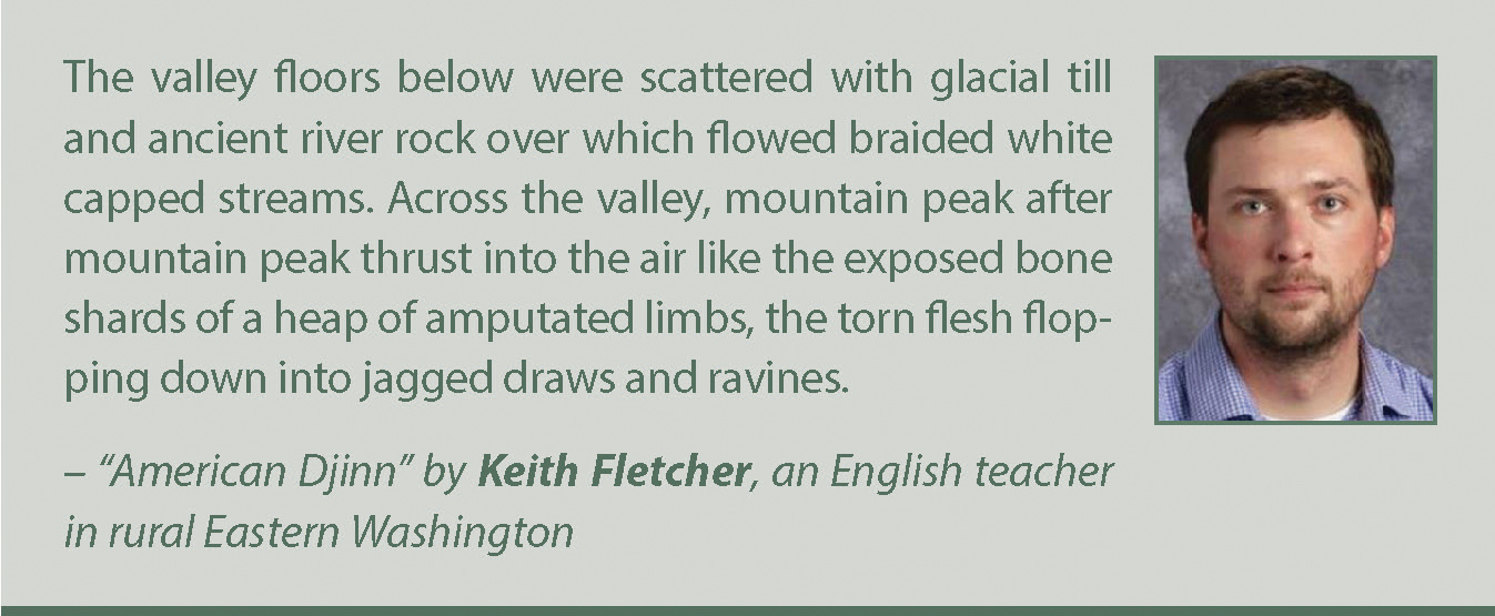 excerpt from “American Djinn” by Keith Fletcher, with a photo of Fletcher
