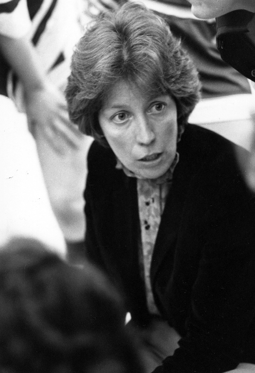 Lynda Goodrich, courtside, in 1975