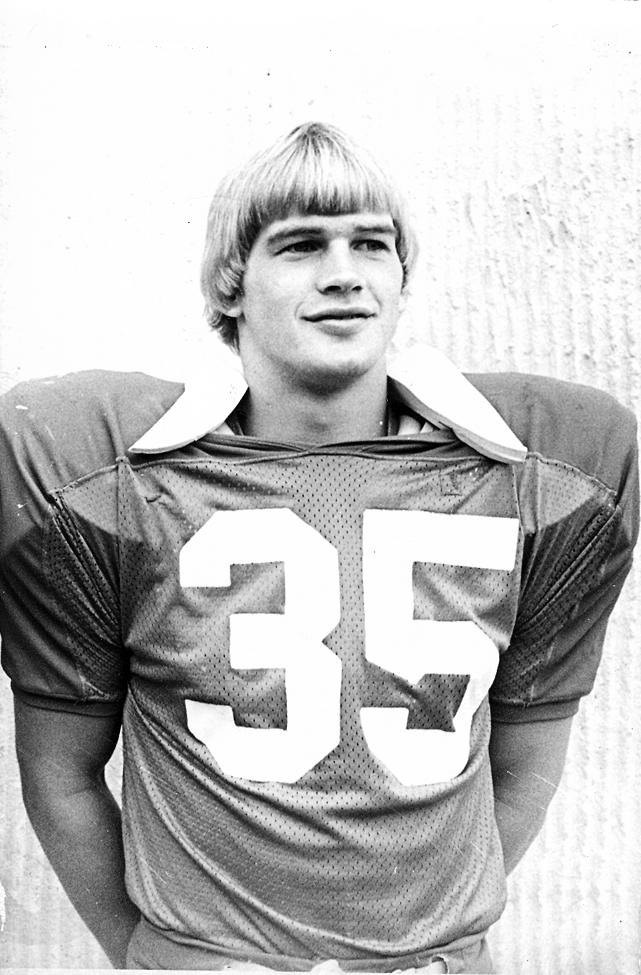 Jim Sterk in his football uniform in 1976