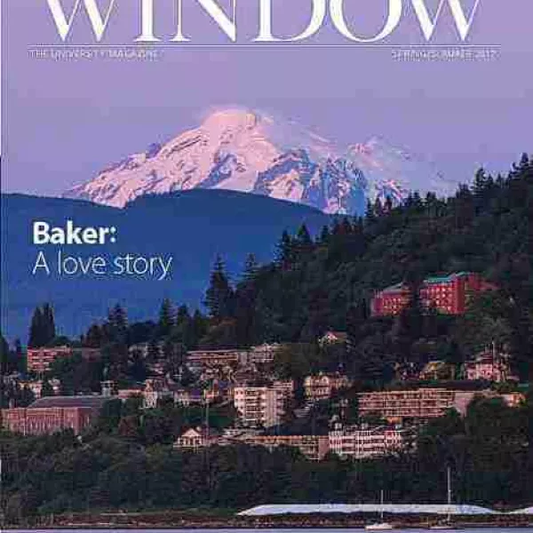 Mount Baker behind Bellingham on the cover of Spring/Summer 2017 Window