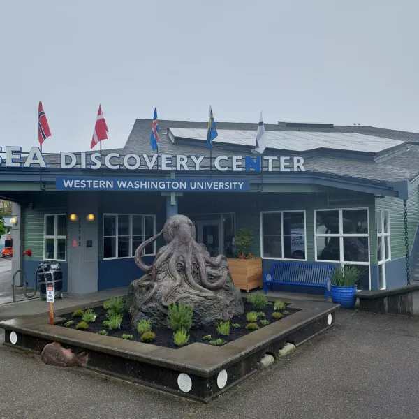 The exterior entrance of the SEA Discovery Center 