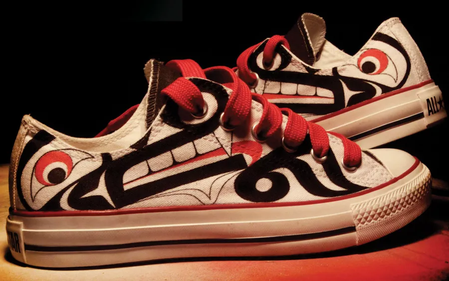 Converse All Star shoes decorated by Louie Gong, 2010