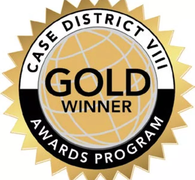 Gold medal with CASE District VIII Awards Program Gold Winner